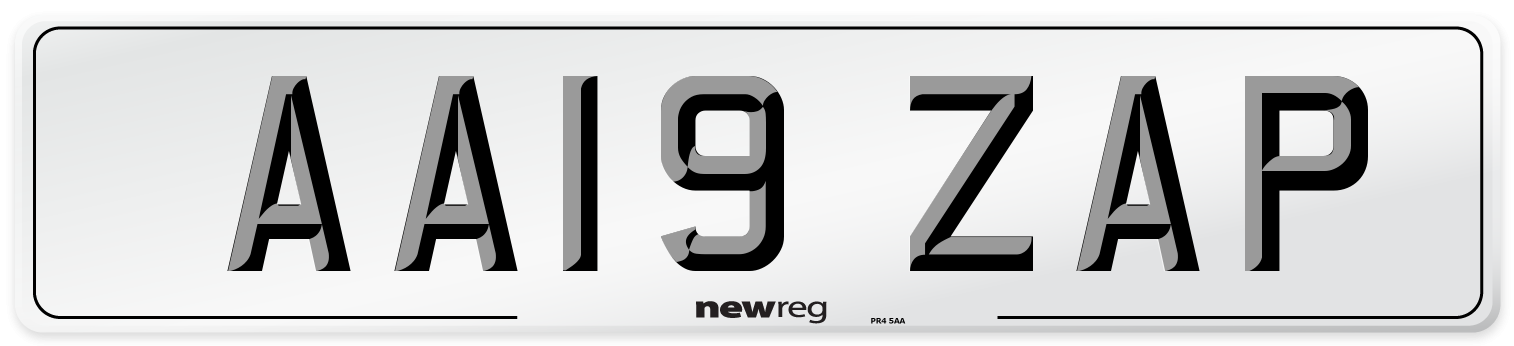 AA19 ZAP Number Plate from New Reg